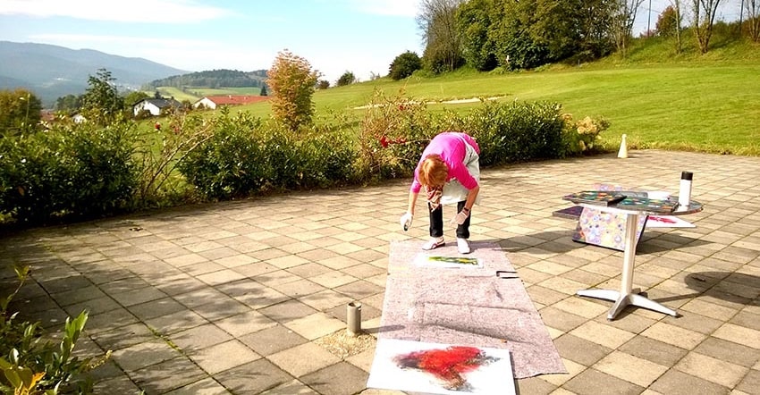 Ausgebucht, nur noch Warteliste! Naturpark Bayerischer Wald, Lam: Luxus-Hotel „Sonnenhof“: „Freie Malerei: klassisch bis experimentell“